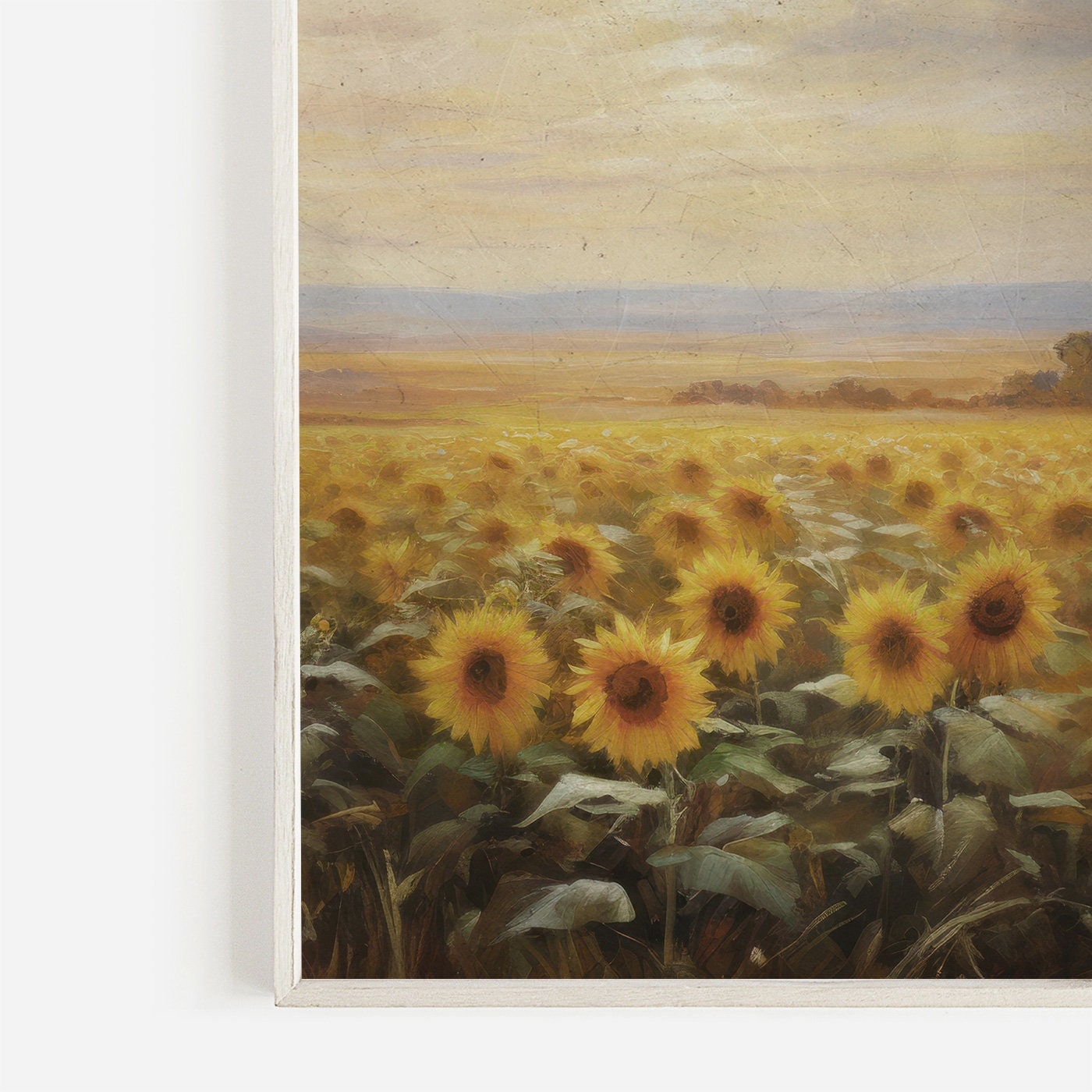 Breathtaking Sunflower Serenade: Vintage Landscape Trio to Brighten Your Day, Set of 3