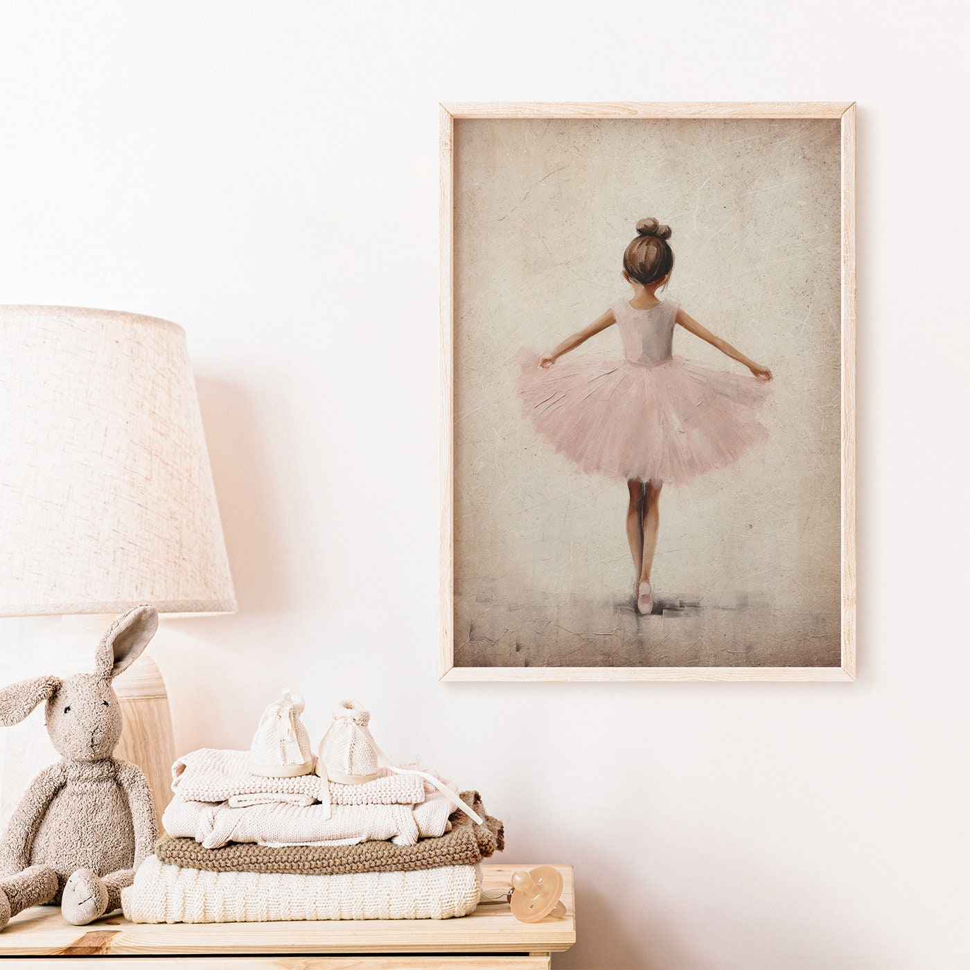 Ballet Nursery Art, Ballerina Nursery Decor, Pink Girl's Room Ballet Dancer Painting, Ballerina Print, PRINTABLE Girl Wall Art