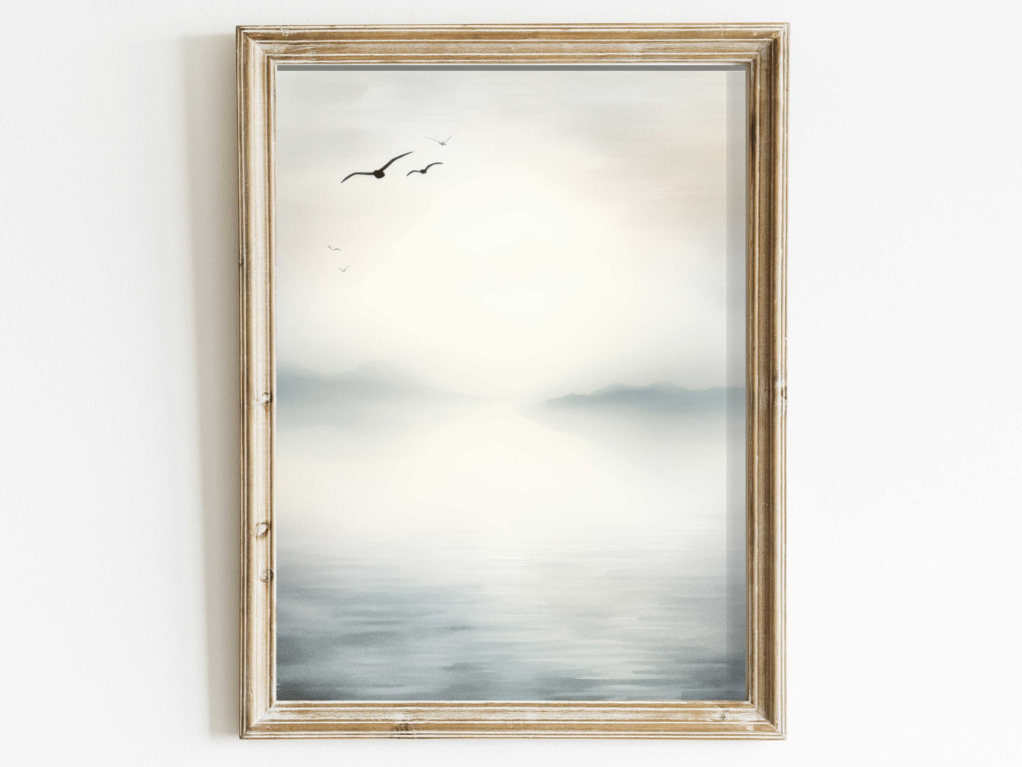 Serenity by the Lake: Abstract Watercolor Painting, Muted Blues, Digital Printable Art