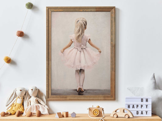 Ballerina Nursery Decor, Ballet Nursery Art, Ballet Dancer Painting, Ballerina Girls Room Print, Rustic Nursery Decor, PRINTABLE Girl Art