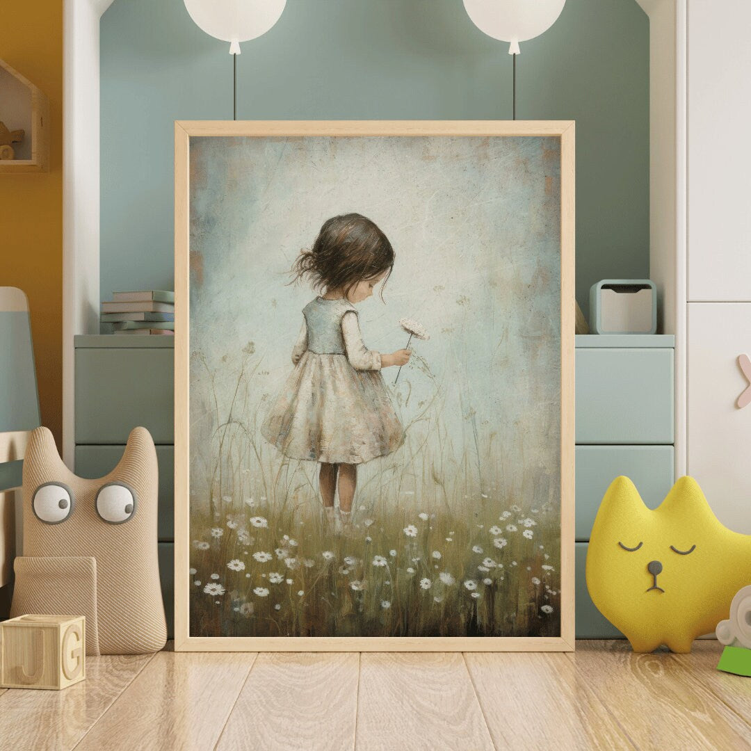 Rustic Nursery Decor, Girly Wall Art Print, Art for Girls Bedroom, Toddler Decor Girl, Wildflower Nursery Decor, DIGITAL Printable Art