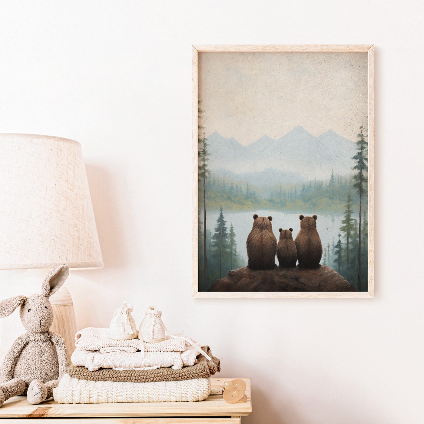 Bear Nursery Art, Bear Family Print, Forest Animal Prints, Woodland Nursery Prints, Toddler Room Decor Boy, DIGITAL Printable Wall Art