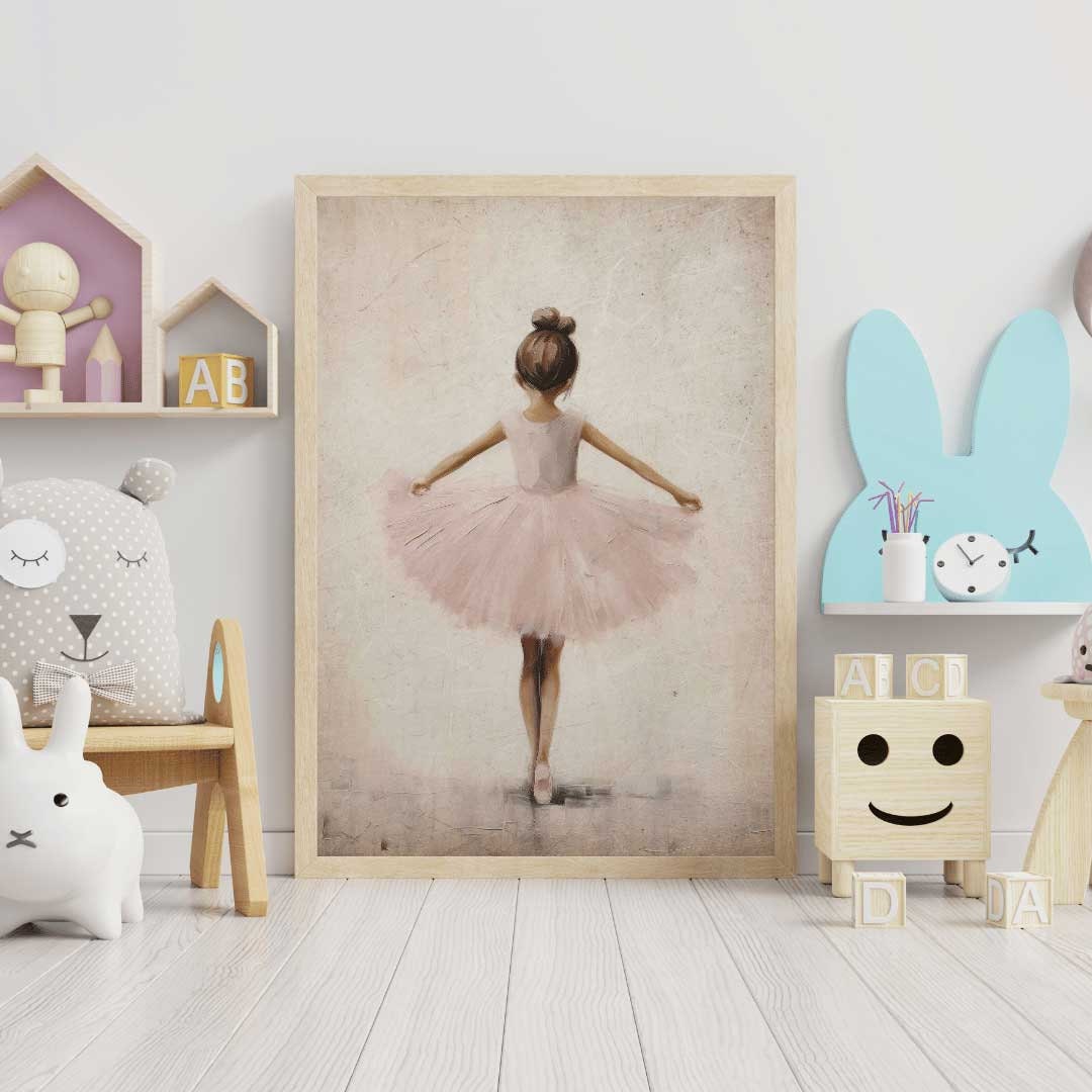 Ballet Nursery Art, Ballerina Nursery Decor, Pink Girl's Room Ballet Dancer Painting, Ballerina Print, PRINTABLE Girl Wall Art