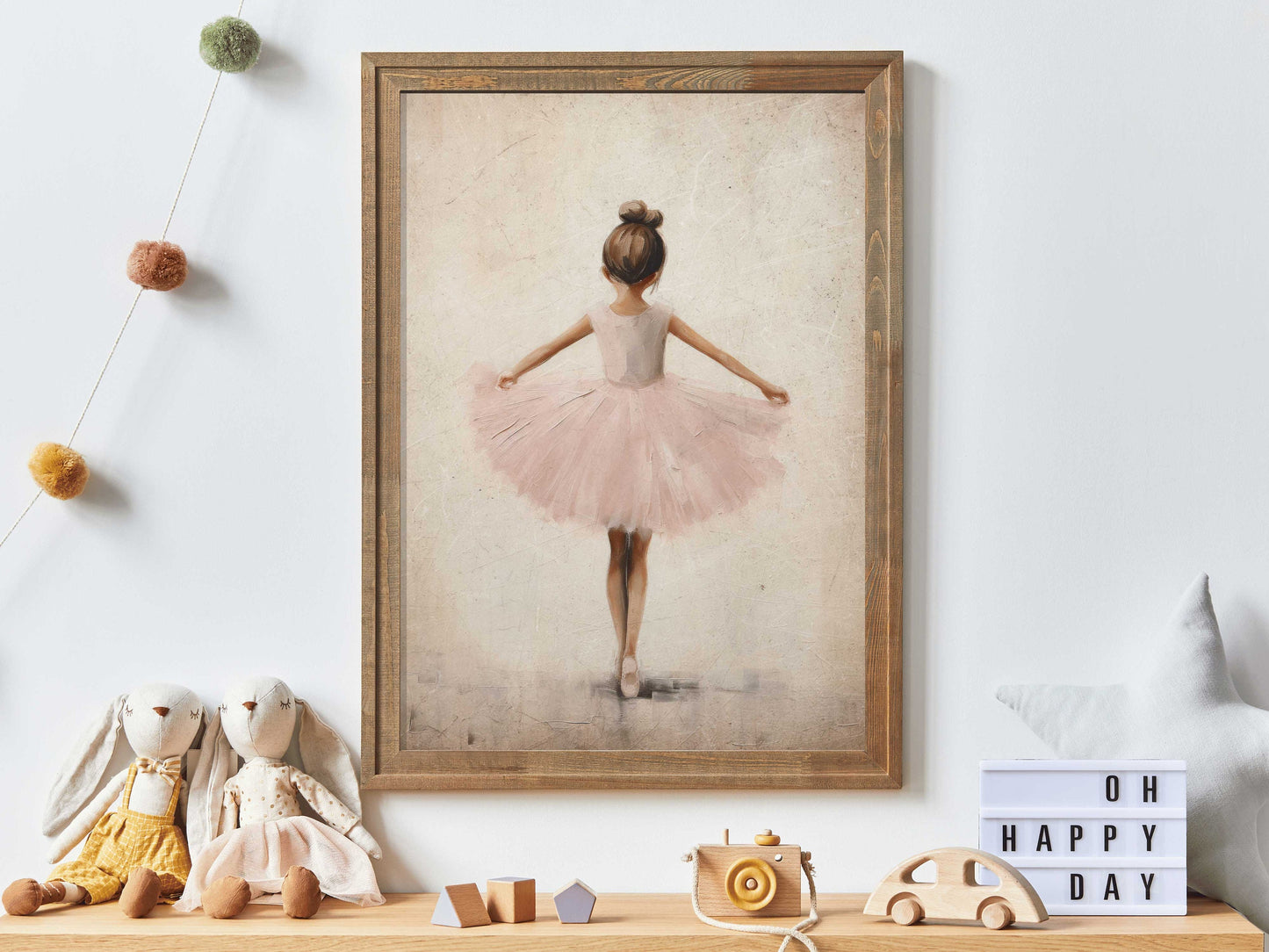 Ballet Nursery Art, Ballerina Nursery Decor, Pink Girl's Room Ballet Dancer Painting, Ballerina Print, PRINTABLE Girl Wall Art