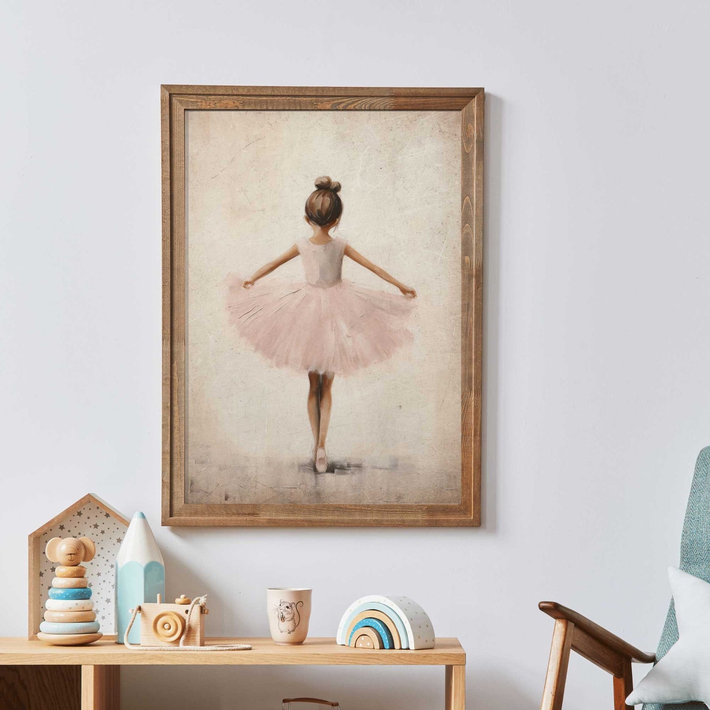 Ballet Nursery Art, Ballerina Nursery Decor, Pink Girl's Room Ballet Dancer Painting, Ballerina Print, PRINTABLE Girl Wall Art