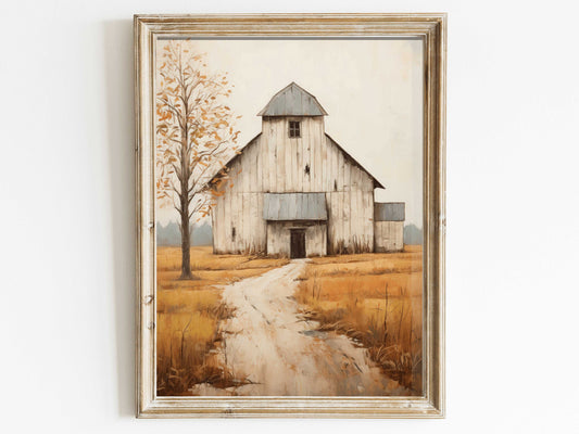 Barn Wall Decor, Rustic Farmhouse Wall Decor, Vintage Countryside Print, Old Barn Painting, DIGITAL Printable Country Style Home Decor