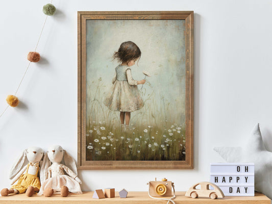 Rustic Nursery Decor, Girly Wall Art Print, Art for Girls Bedroom, Toddler Decor Girl, Wildflower Nursery Decor, DIGITAL Printable Art