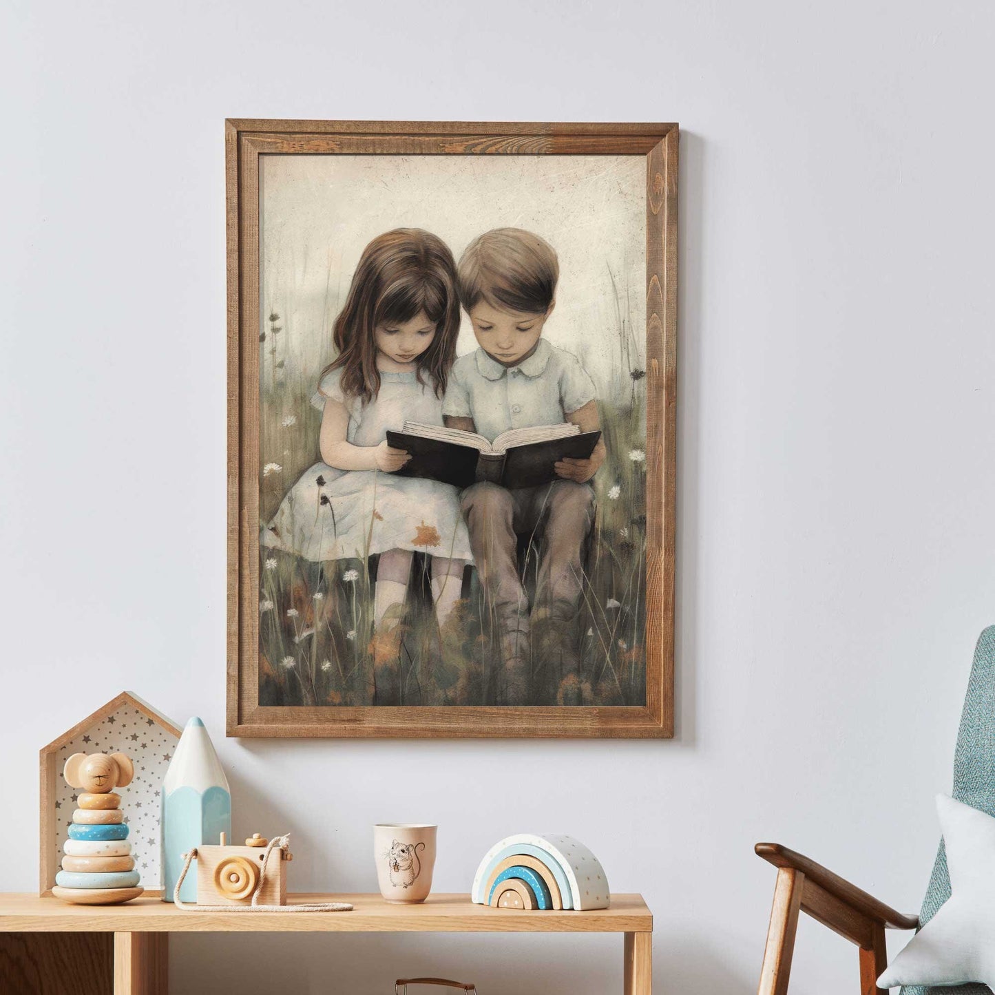 Read Decor for Kids, Sibling Print, Brother and Sister Wall Decor, Toddler Room Decor, Encourage Reading & Learning, Digital Printable Art