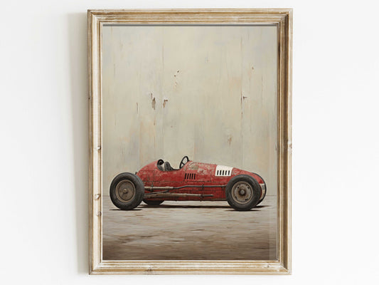 Red Vintage Racing Car Print, Racing Car Nursery Art, Vintage Car Wall Art, Cool Boys Room Decor, Red Car Art Print, PRINTABLE Kids Room Art