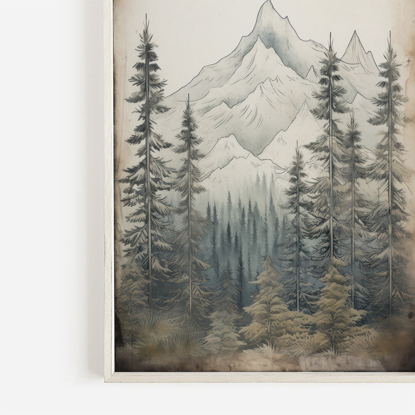 Forest & Mountain Wall Art - Instant Download, High-Res Vintage Nature Print for Outdoor Lovers