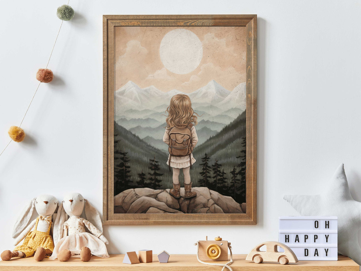 Adventure Nursery Decor, Girl Adventure Print, Mountain Nursery Decor, Toddler Room Decor Girl, Girl's Room Wall Art,Printable Girl Wall Art