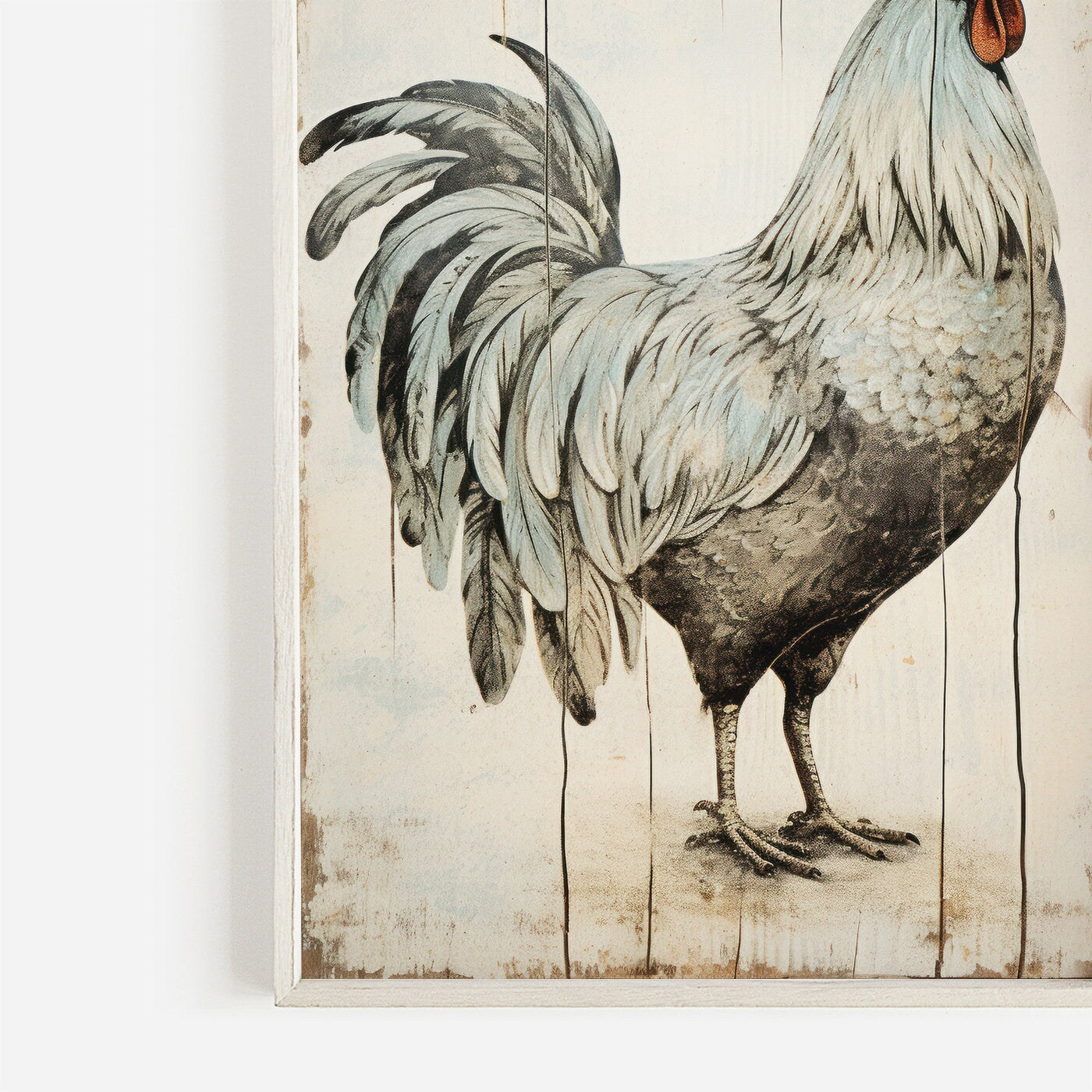 Vintage Rooster Print, Cock Wall Art, Rustic Farmhouse Decor, Poultry Print, Farm Animal Painting, Chicken Print, Printable Homestead Art