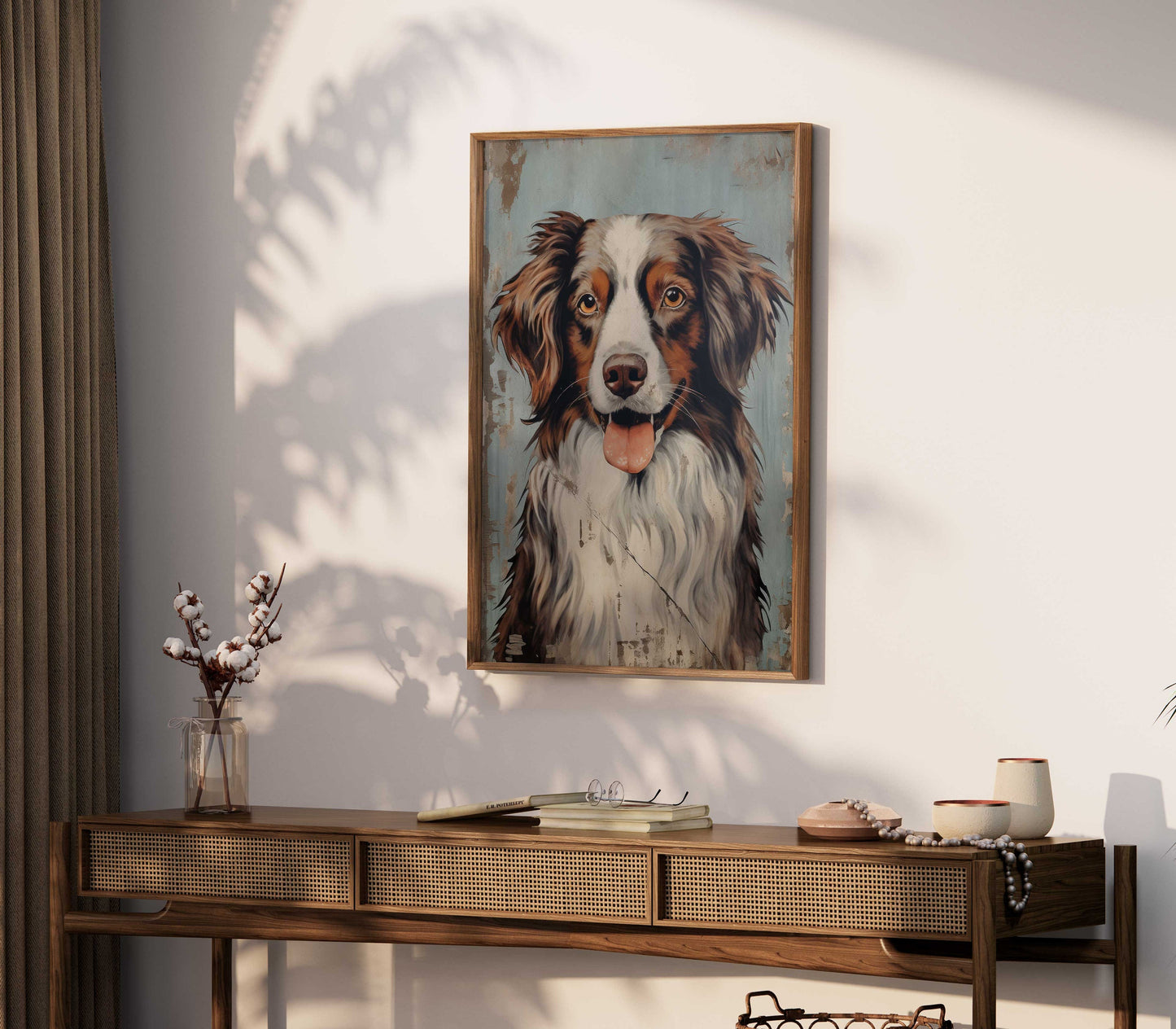Australian Shepherd Decor, Australian Shepherd Gift, Dog Decor, Gift for Dog Lovers and Aussie Owners, Digital Printable Dog Portrait