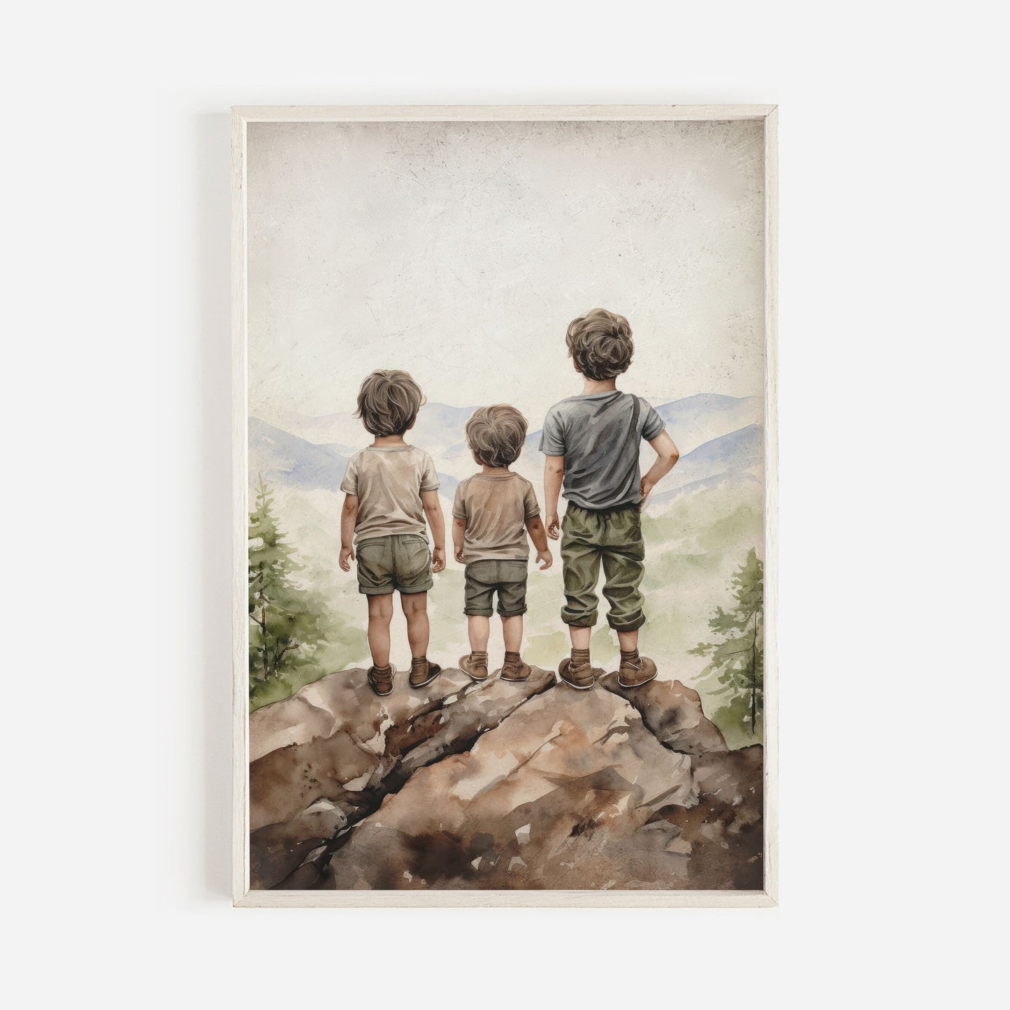 Brothers Bedroom Decor, Brothers Room Print, Three Brothers Painting, Best Friends Boy Adventure Nursery Decor, PRINTABLE Kids Wall Art