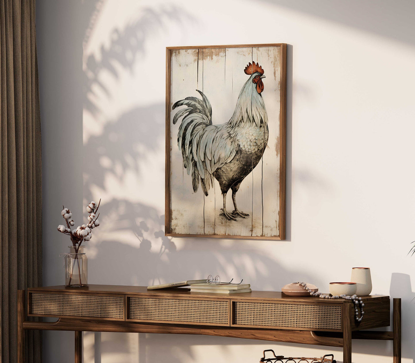 Vintage Rooster Print, Cock Wall Art, Rustic Farmhouse Decor, Poultry Print, Farm Animal Painting, Chicken Print, Printable Homestead Art