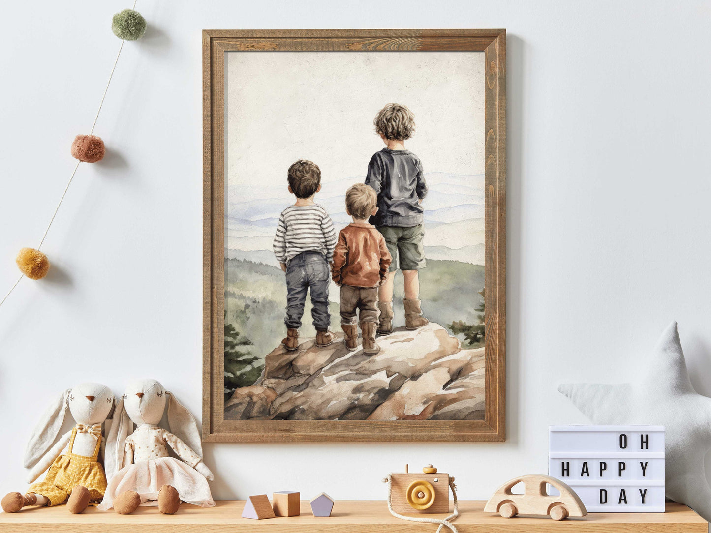 Brothers Room Print, Three Brothers Painting, Best Friends Adventure Toddler Decor Boy, Boys Room Wall Art, PRINTABLE Brothers Bedroom Decor