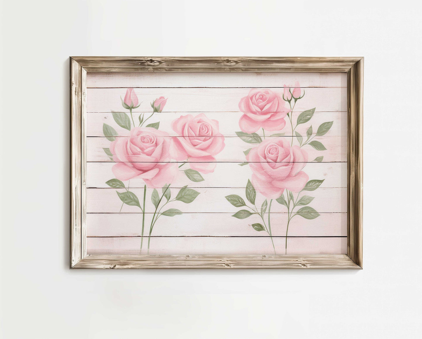 Pink Rose Art Print, Rose Print, Floral Farmhouse Decor, Rustic Wall Decor, Rose Wall Art, Country Style Home Decor, PRINTABLE Flower Art