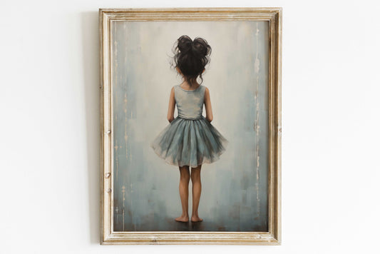 Ballerina Nursery Decor, Ballet Nursery Art, Ballet Dancer Painting, Ballerina Girls Room Print, Rustic Nursery Decor, PRINTABLE Girl Art