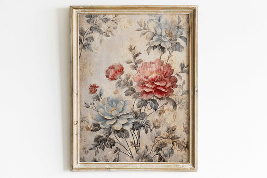 Rustic Rose Radiance: Distressed Vintage Steel Sign Art of Lush Florals - Timeless Beauty for Every Wall