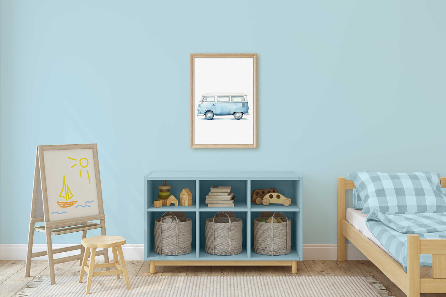 Retro Van Print, Car Nursery Decor, Vehicle & Transportation Nursery Wall Art, Boys Room Decor, Camper Van Art Print, PRINTABLE Wall Art