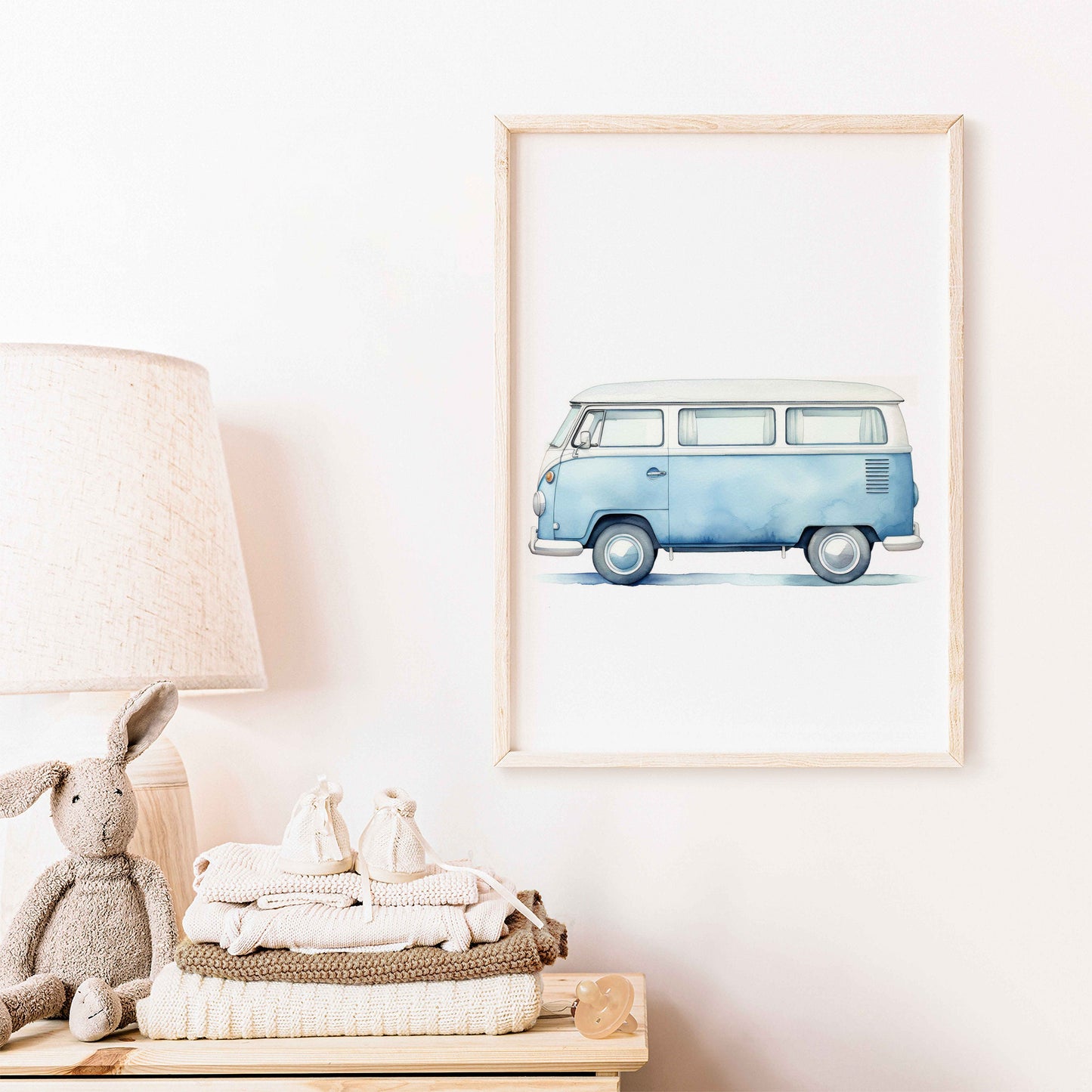 Retro Van Print, Car Nursery Decor, Vehicle & Transportation Nursery Wall Art, Boys Room Decor, Camper Van Art Print, PRINTABLE Wall Art