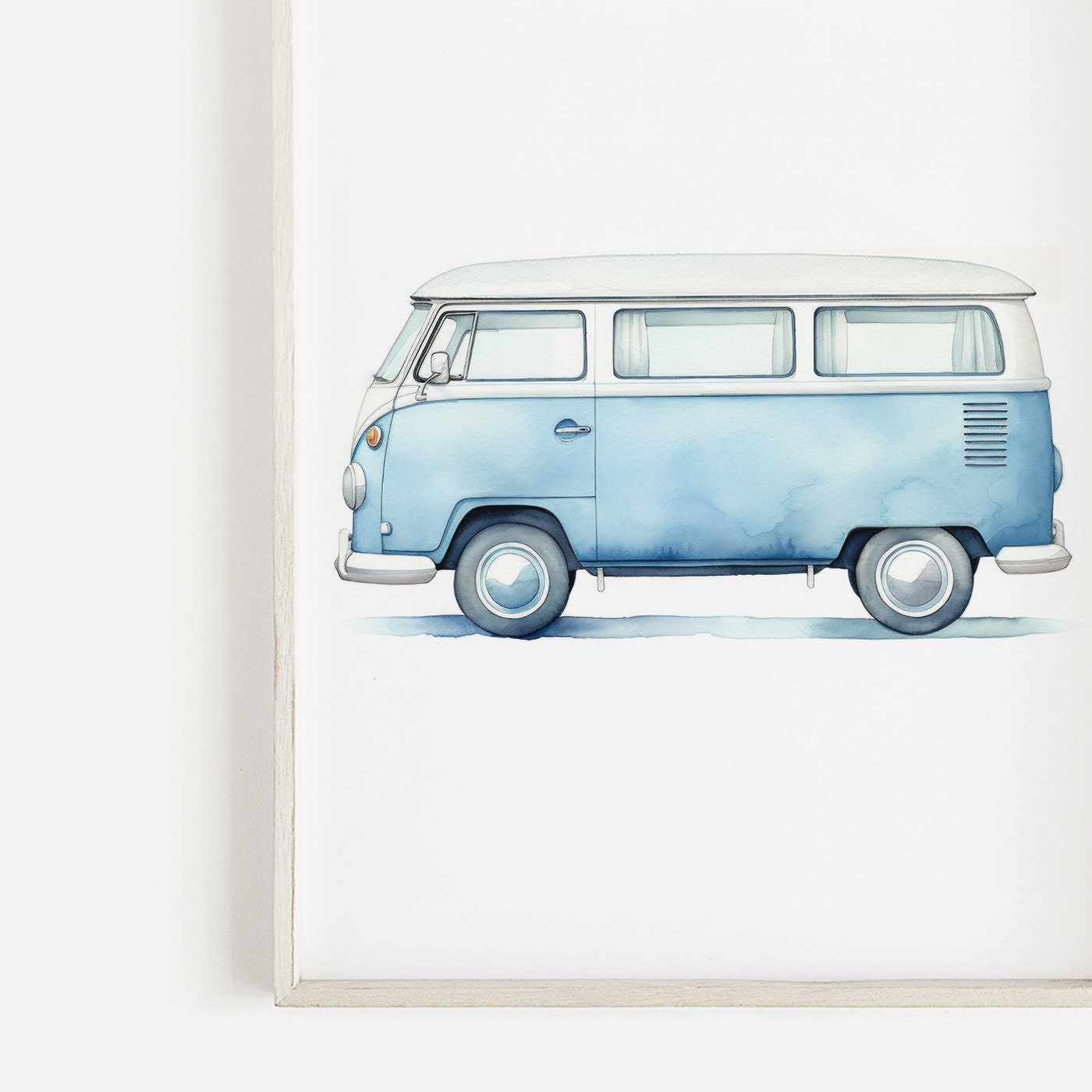 Retro Van Print, Car Nursery Decor, Vehicle & Transportation Nursery Wall Art, Boys Room Decor, Camper Van Art Print, PRINTABLE Wall Art