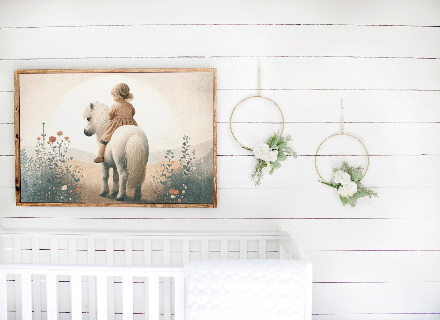 Shetland Pony Print, Horse Nursery Decor, Girl & Horse Art, Girls Room Decor, Horse Riding Wall Art, Pony Painting, PRINTABLE Girl Wall Art