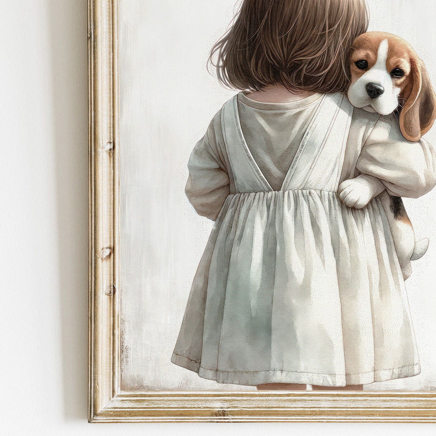 Beagle Nursery Print, Dog Nursery Decor, Beagle Wall Art Print, Girl & Dog Art, Dog Nursery Wall Art, Girls Room Decor, PRINTABLE Dog Art