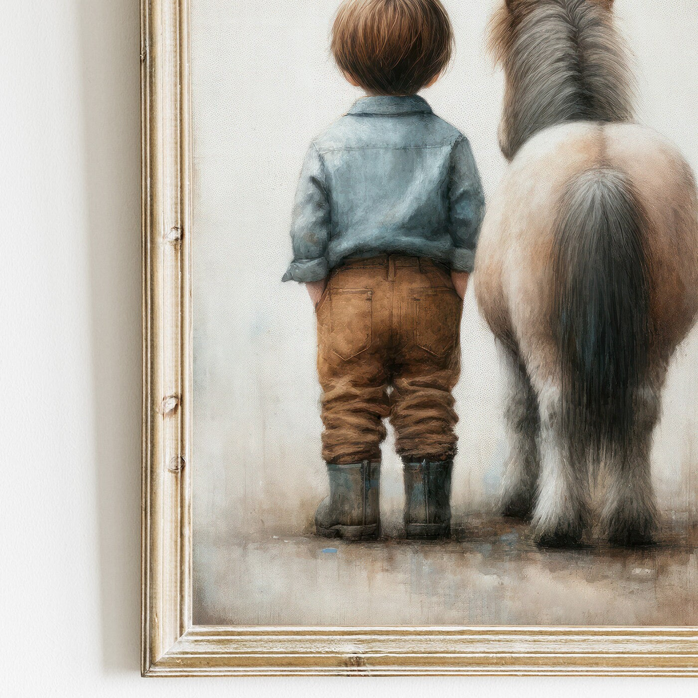 Shetland Pony Nursery Art, Boy & Pony Print, Horse Nursery Wall Art, Boy and Horse Art Print, Boys Room Decor, Printable Boy Wall Decor