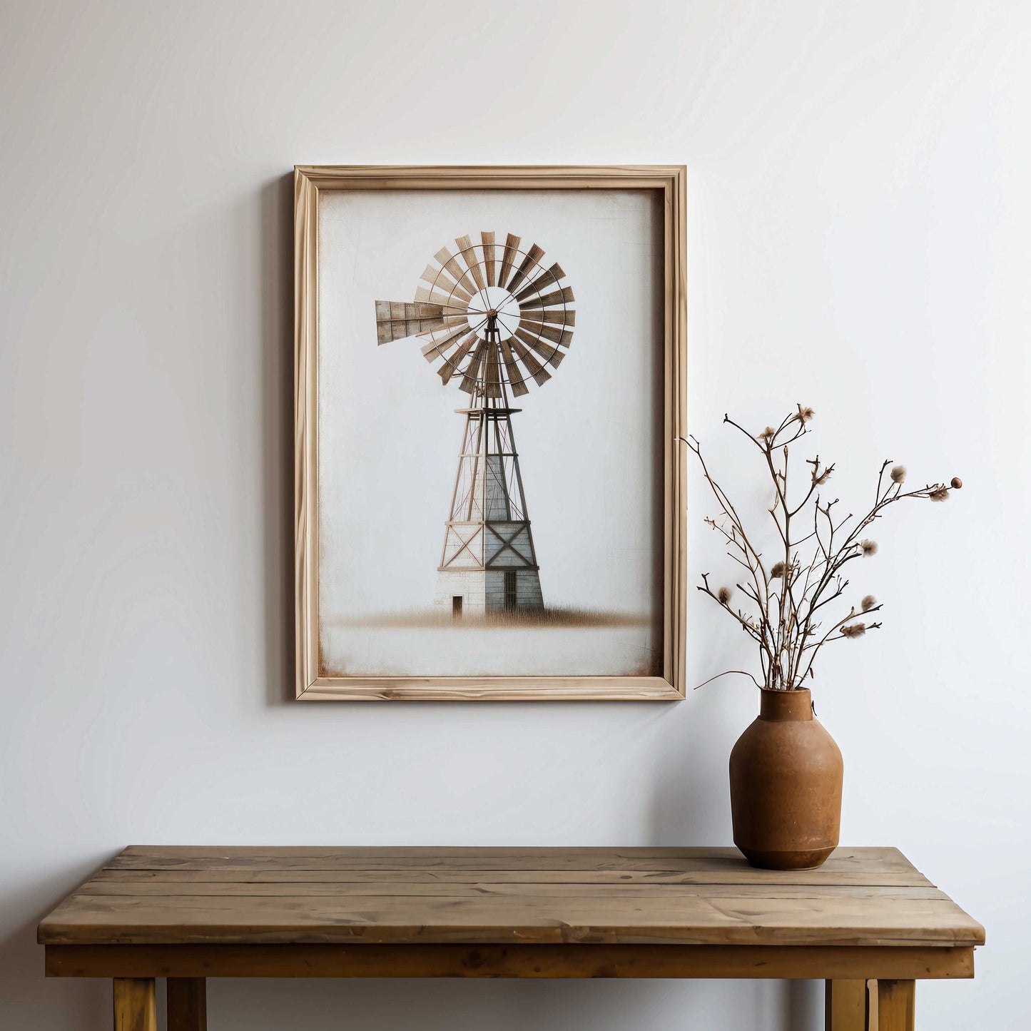 Vintage Windmill Wall Art, Windmill Art Print, Modern Farmhouse Wall Decor, Homestead Farm Theme Wall Art,PRINTABLE Country Style Home Decor