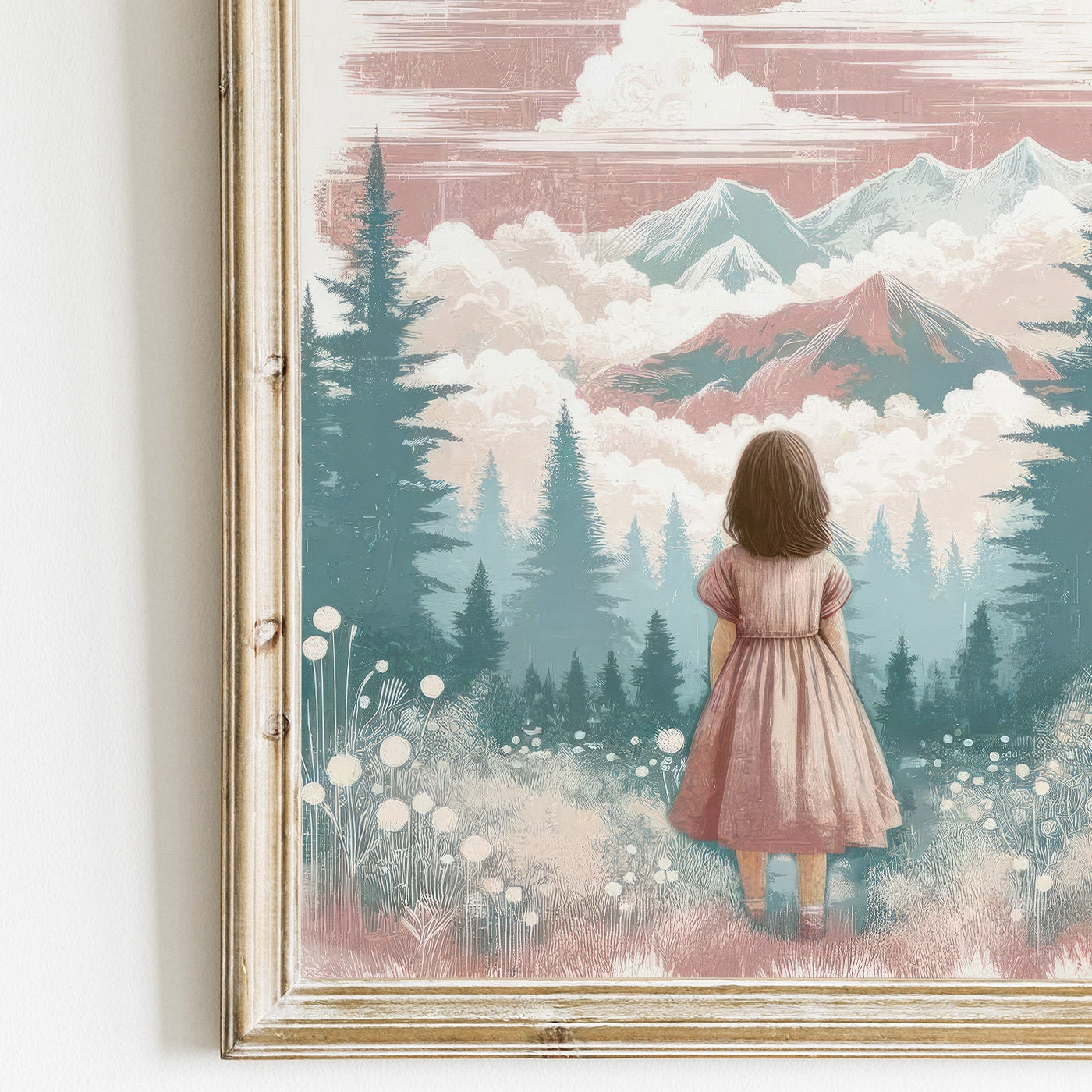 Adventure Wall Art Girl, Girl Adventure Print, Nature Wall Art Kids, Mountain Nursery Decor, Toddler Room Decor Girl,PRINTABLE Girl Wall Art