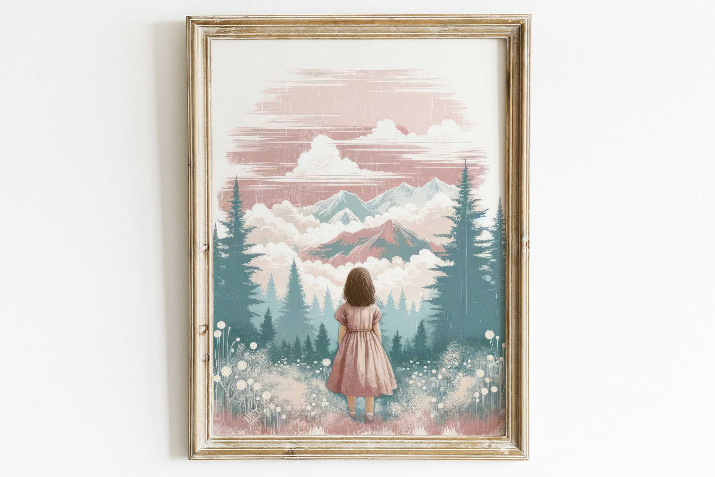 Adventure Wall Art Girl, Girl Adventure Print, Nature Wall Art Kids, Mountain Nursery Decor, Toddler Room Decor Girl,PRINTABLE Girl Wall Art