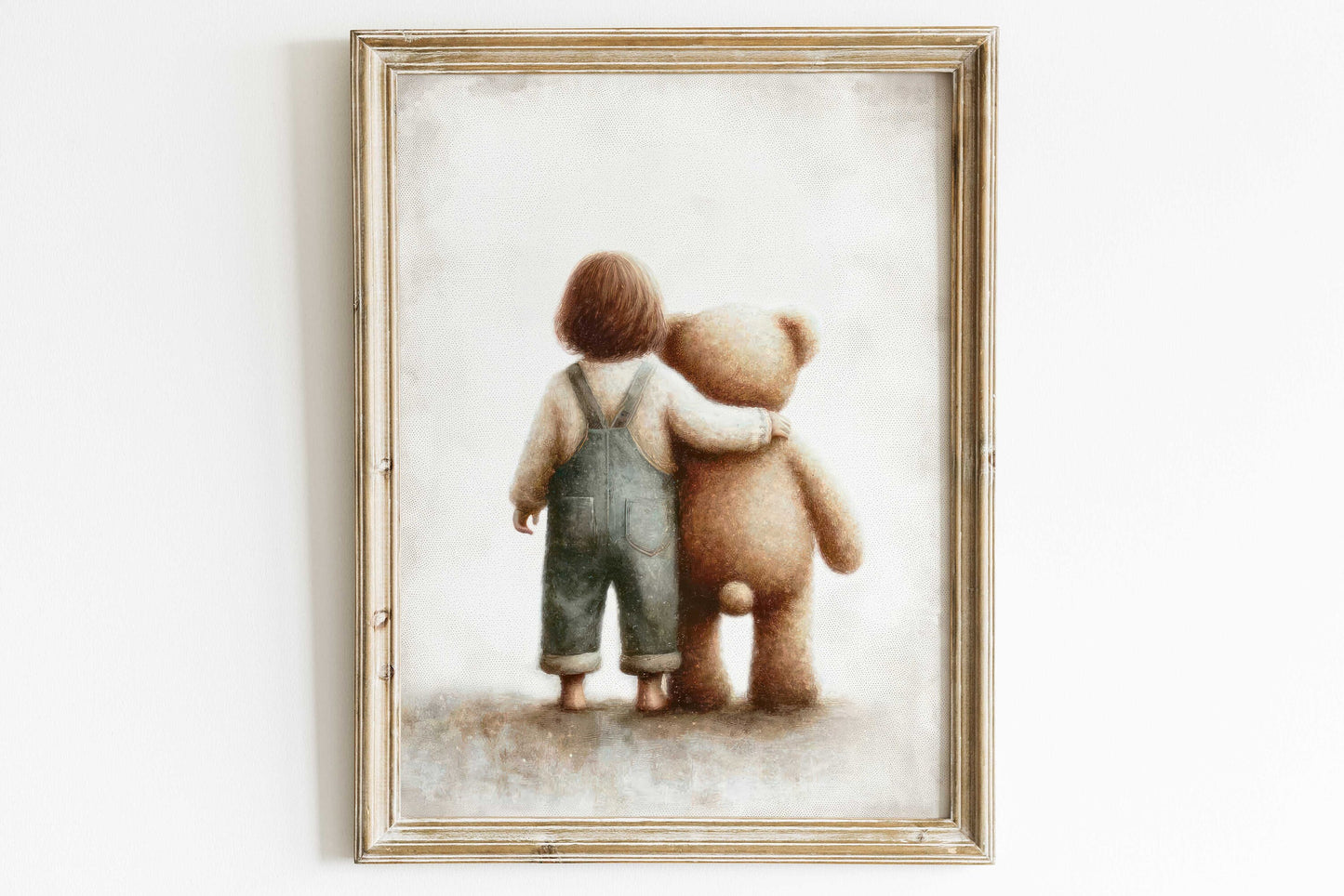 Teddy Bear Nursery Print, Girls Room Decor, Girl and Teddybear, Rustic Nursery Art, Cute Girl's Bedroom Art, PRINTABLE Kids Wall Art