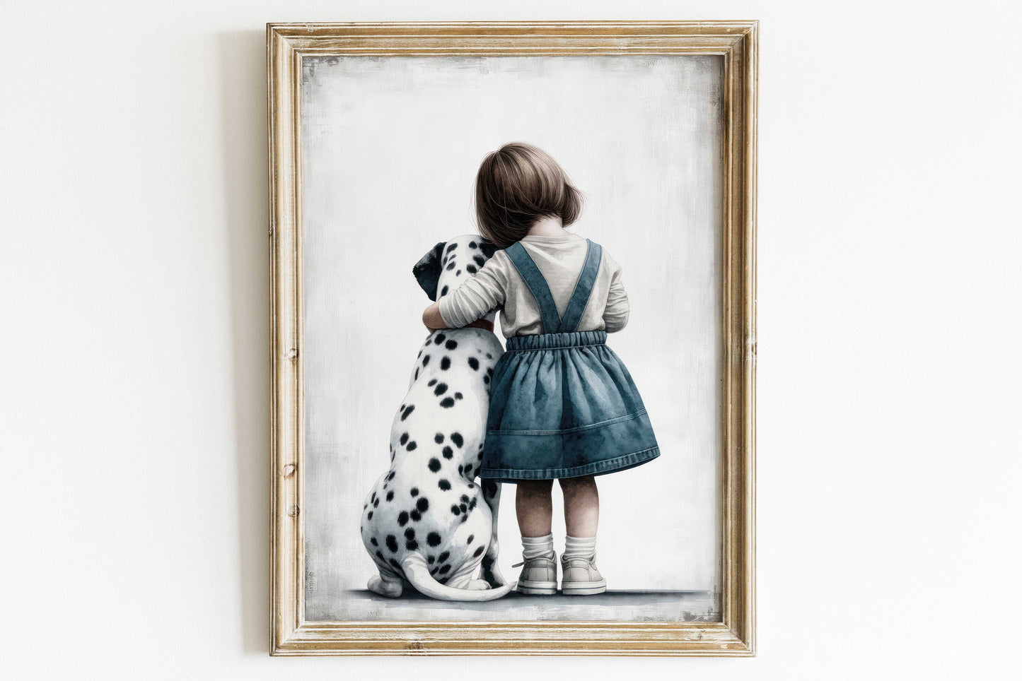 Dog Nursery Decor, Dalmatan Print, Girl & Dog Art, Girls Room Dog Decor, Toddler Room Decor Girl, Dalmation Dog Wall Art, PRINTABLE Dog Art