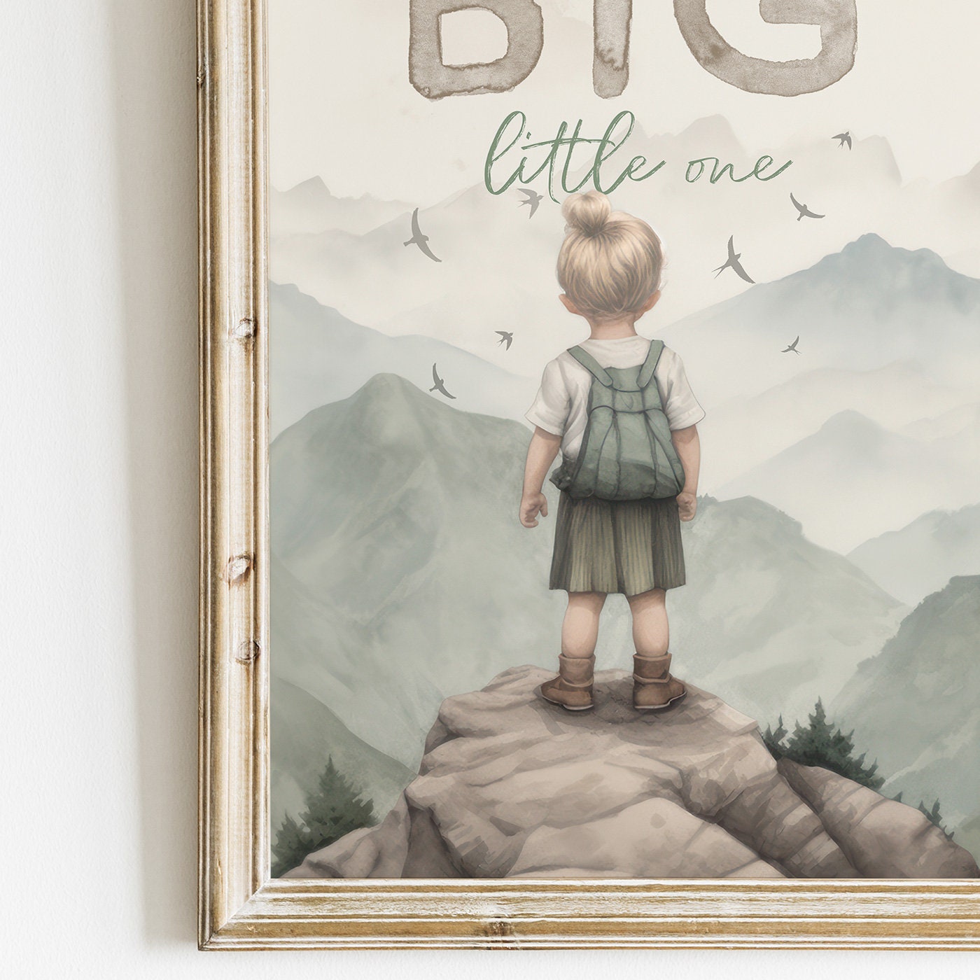 Dream Big Little One, Nursery Quote Wall Art, Girl Adventure Art, Motivational Saying, Adventure Nursery Decor, Printable Girl Room Wall Art