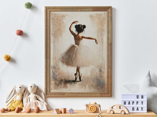 Ballet Nursery Art, Ballerina Nursery Decor, Pink Girl's Room Ballet Dancer Painting, Ballerina Print, PRINTABLE Girl Wall Art