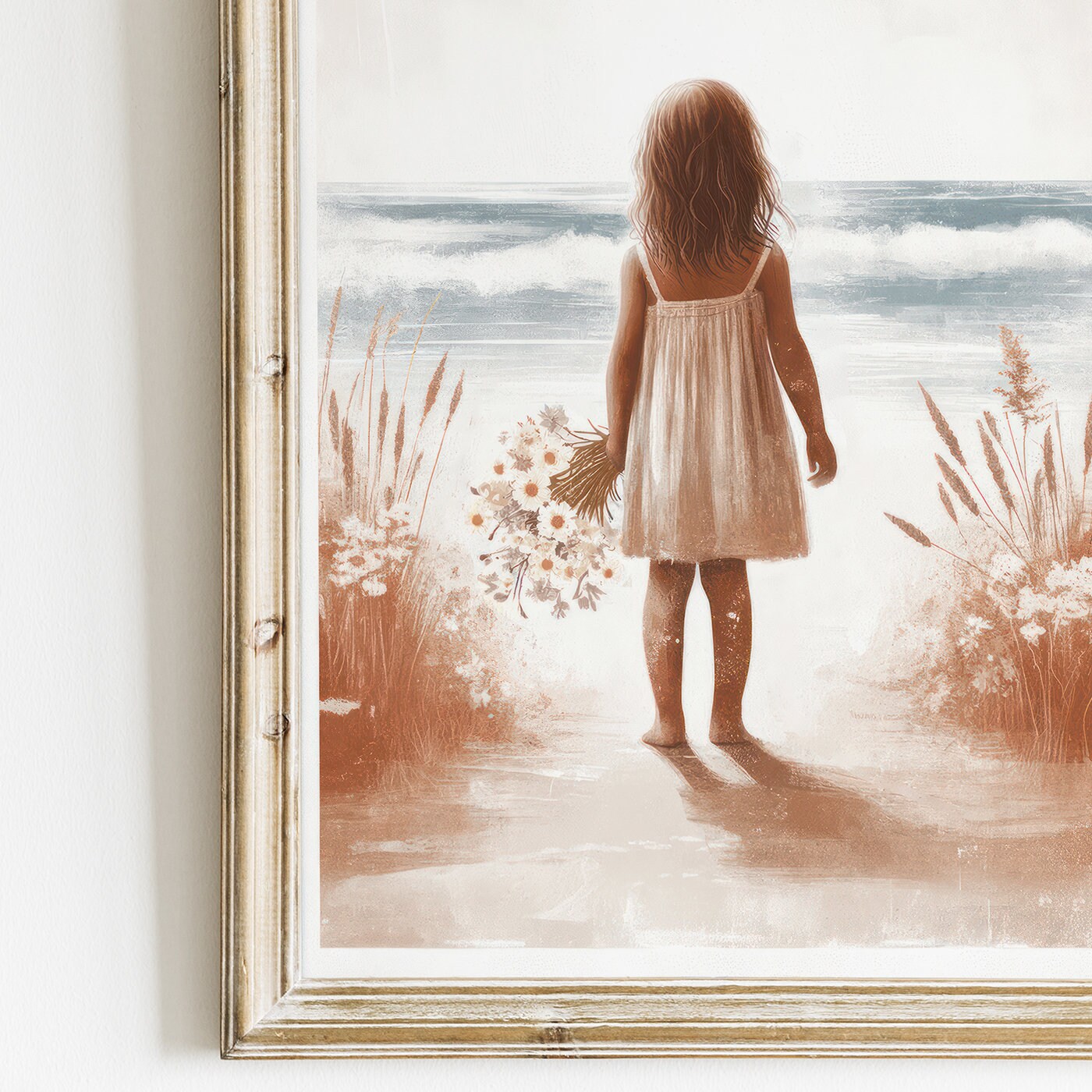 Beach Nursery Decor, Cute Girls Room Decor, Girl Adventure Print, Beach Painting, Ocean Theme, Girls Bedroom Art, PRINTABLE Girl Wall Art