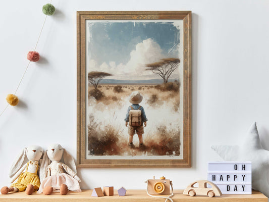 Safari Nursery Decor, Boy Adventure Nursery, African Savanna Print, Boys Room Decor, Safari Decor Boy, Adventure Theme, Printable Nature Art