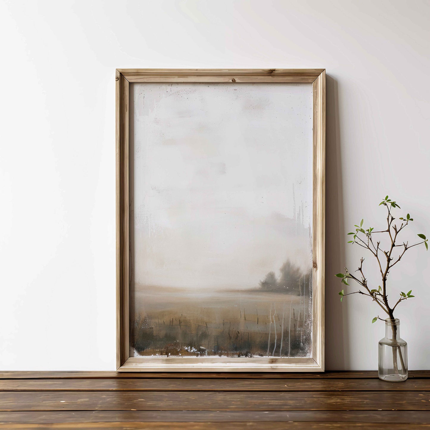 Countryside Landscape Painting, Abstract Nature Art, Farmhouse Print, Open Field, Rustic Antique Painting, PRINTABLE Countryside Art