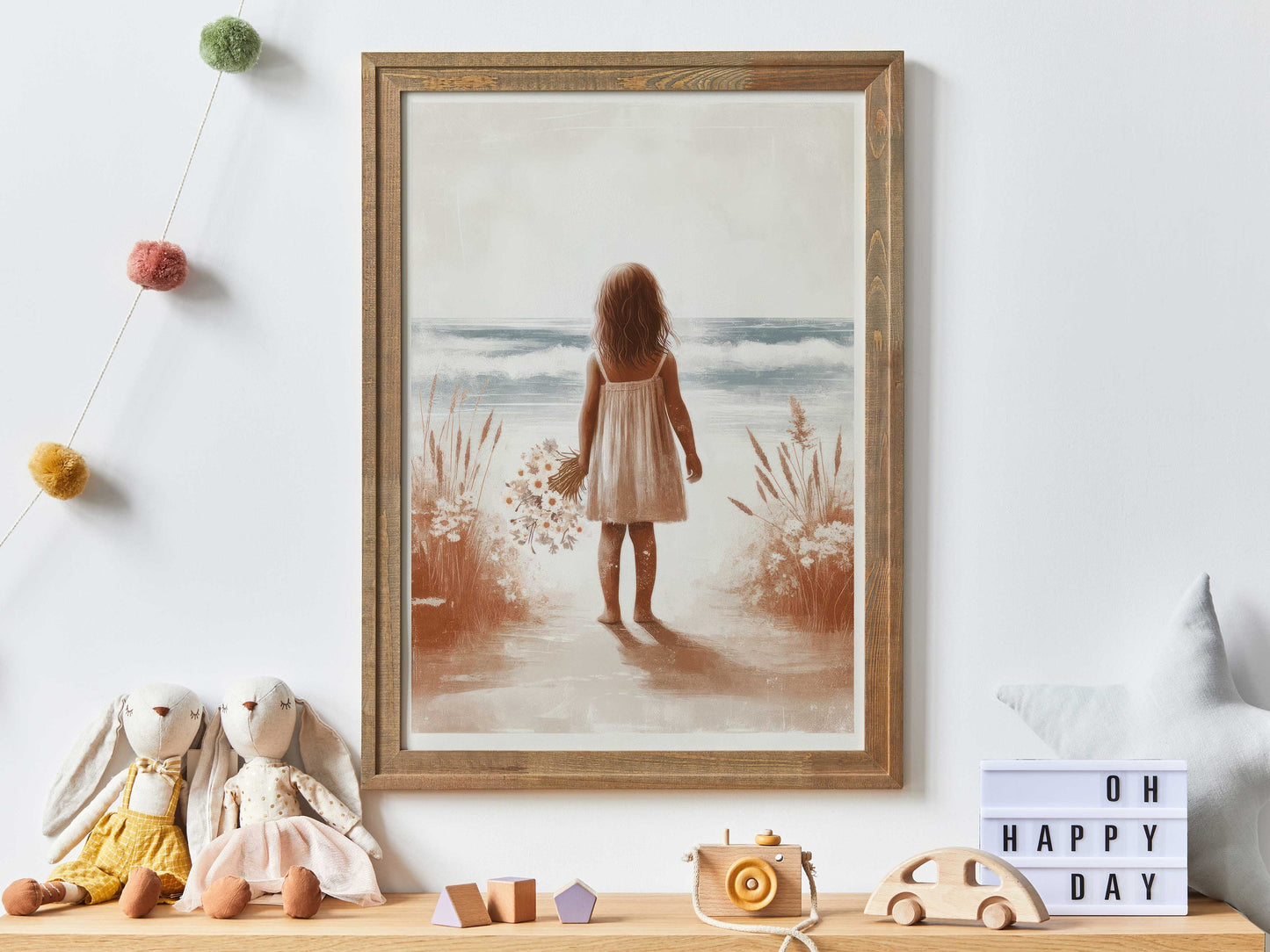 Beach Nursery Decor, Cute Girls Room Decor, Girl Adventure Print, Beach Painting, Ocean Theme, Girls Bedroom Art, PRINTABLE Girl Wall Art