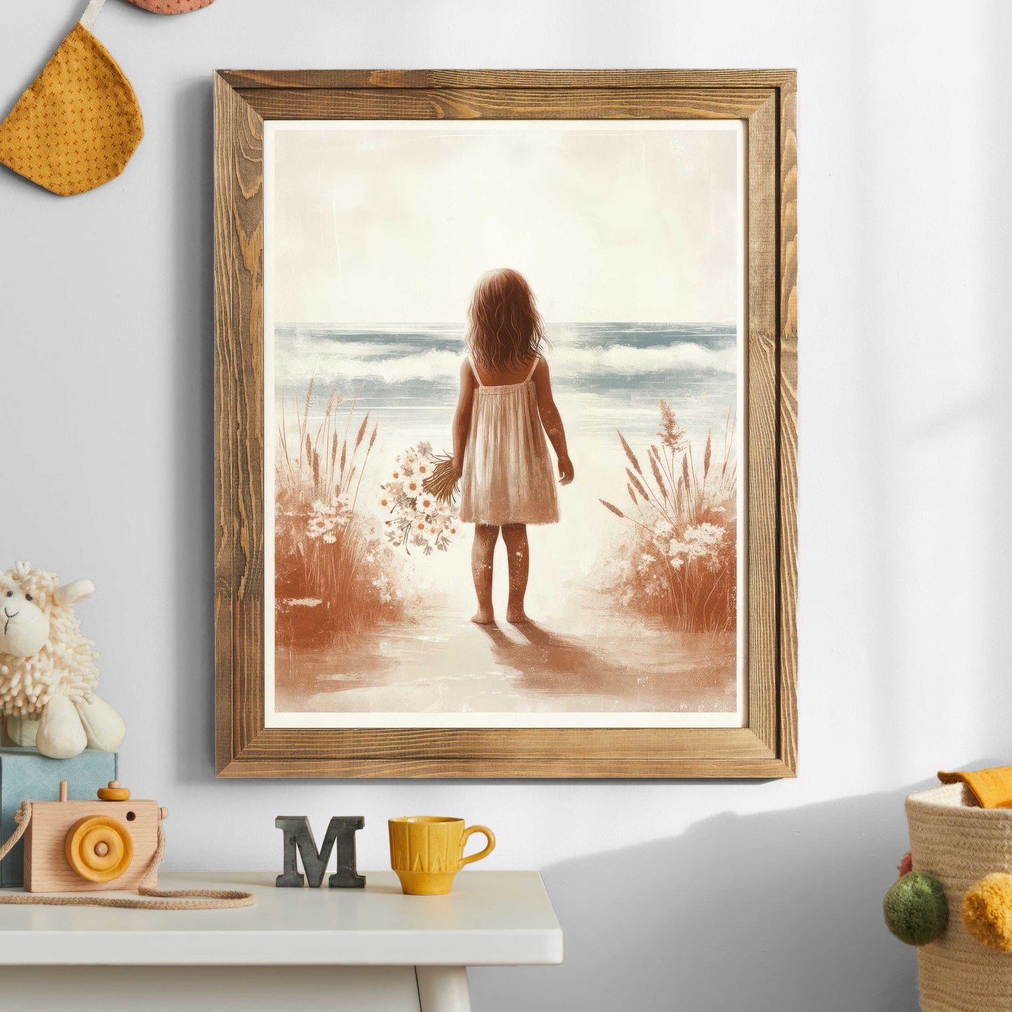 Beach Nursery Decor, Cute Girls Room Decor, Girl Adventure Print, Beach Painting, Ocean Theme, Girls Bedroom Art, PRINTABLE Girl Wall Art