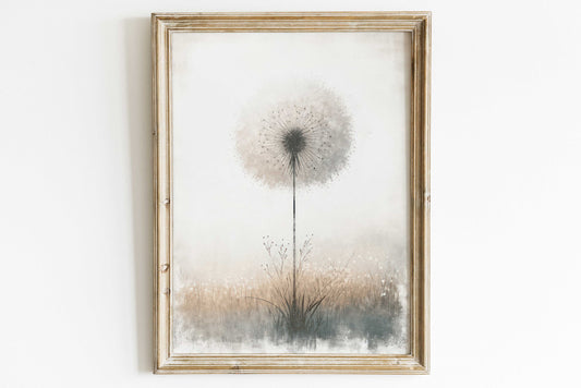 Dandelion Print, Dandelion Flower Wall Decor, Vintage Flower Wall Art, Modern Farmhouse Wall Art, Botanical Print, PRINTABLE Floral Art