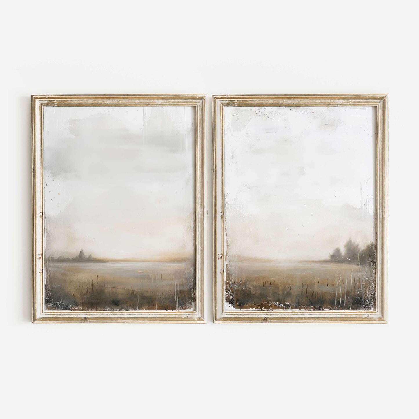 Countryside Painting, Abstract Countryside Landscape, Set of 2, Farmhouse Home Decor, Open Field, Rustic Painting, PRINTABLE Country Art