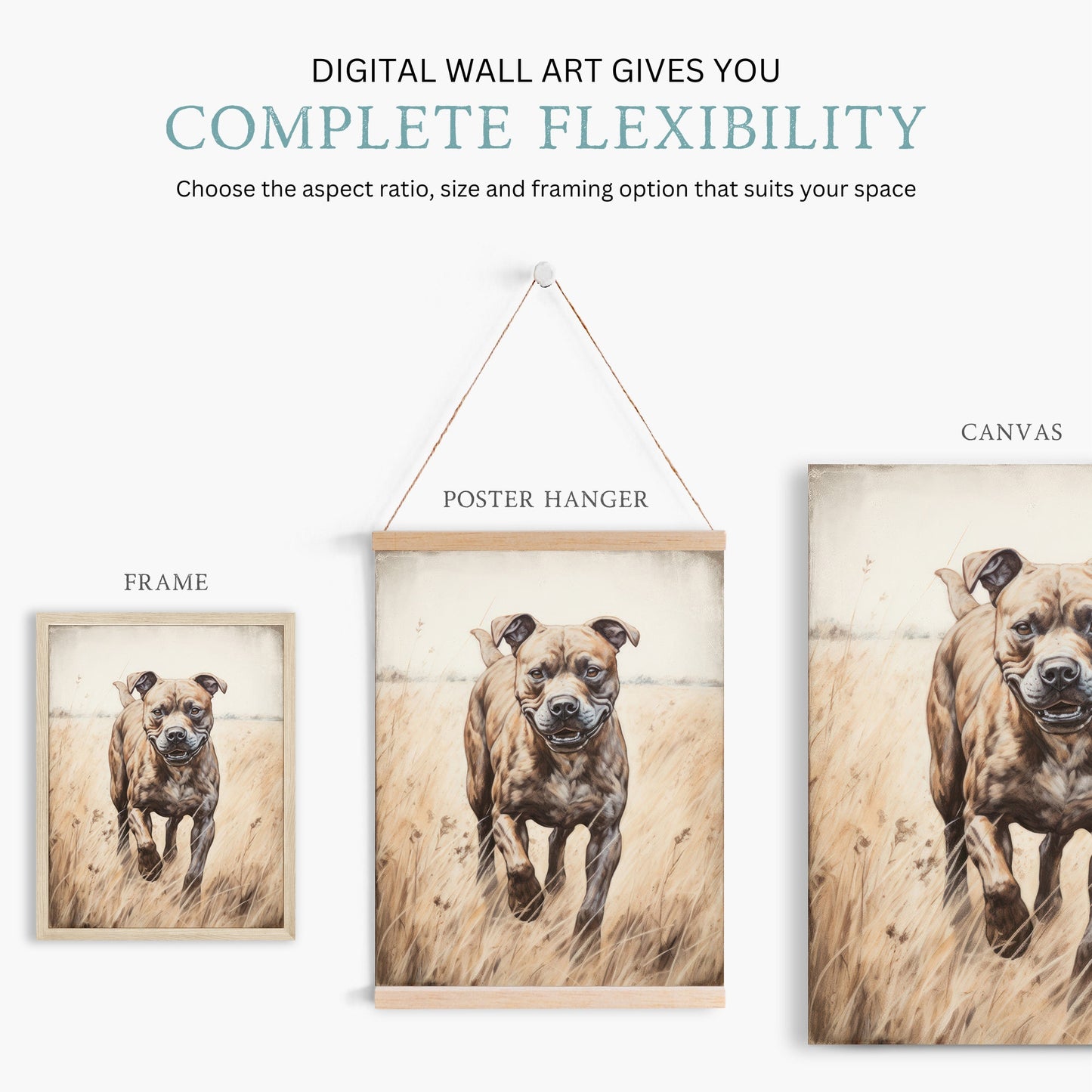 Staffordshire Bull Terrier, Staffy Dad & Mom Gift, Staffy Portrait, Rustic Dog Decor, Amstaff Art, Stafford Dog Print, Printable Dog Decor