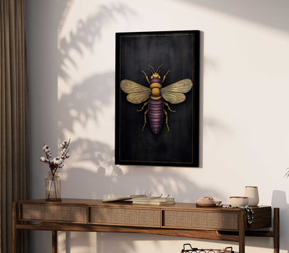 Insect Wall Art, Vintage Black Decor, Chalkboard Insect Print - WildfieldPrints