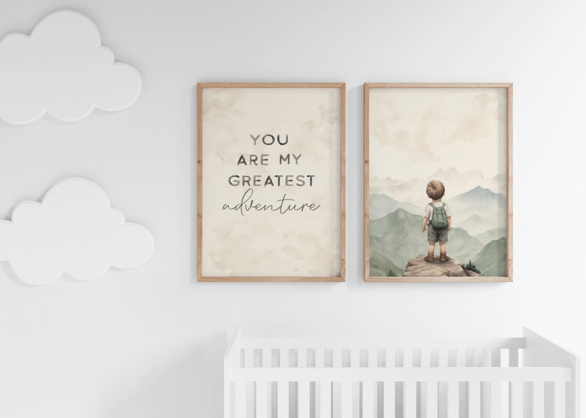Inspirational Boy Adventure Quote Art, Mountain View Nursery Decor - WildfieldPrints
