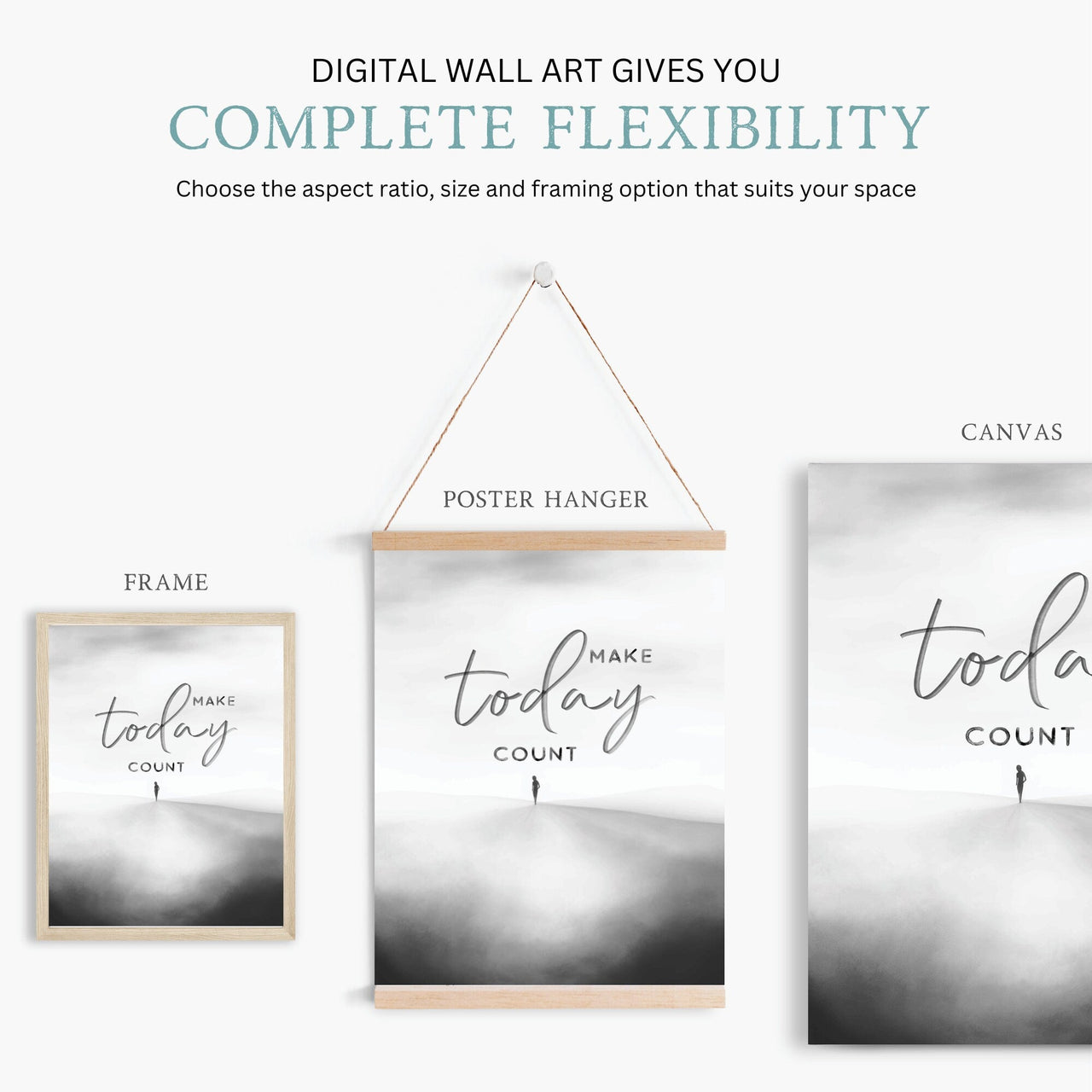 Make Today Count Print – Inspirational Living Room Wall Decor