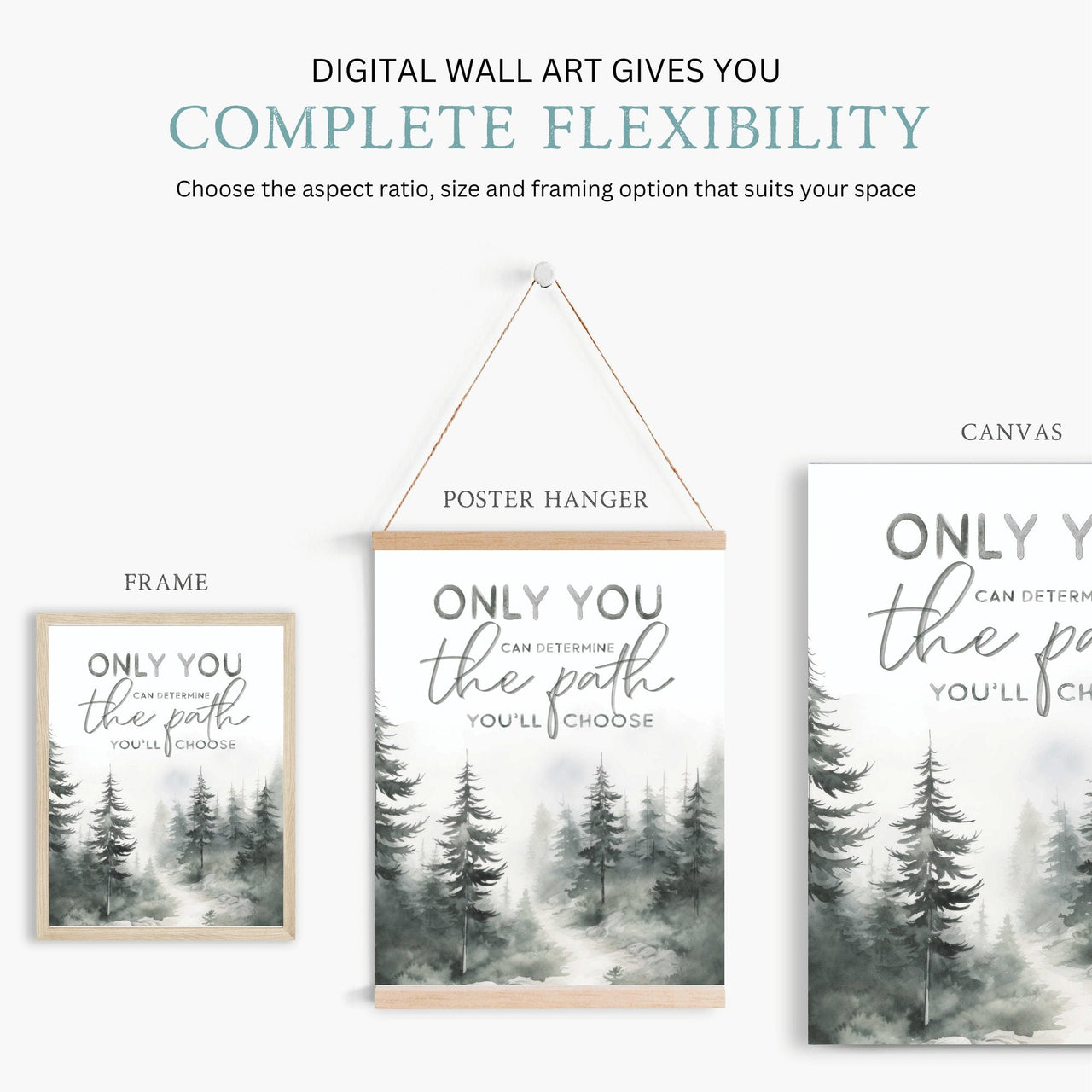Inspirational Quote Print – Nature Living Room Wall Decor