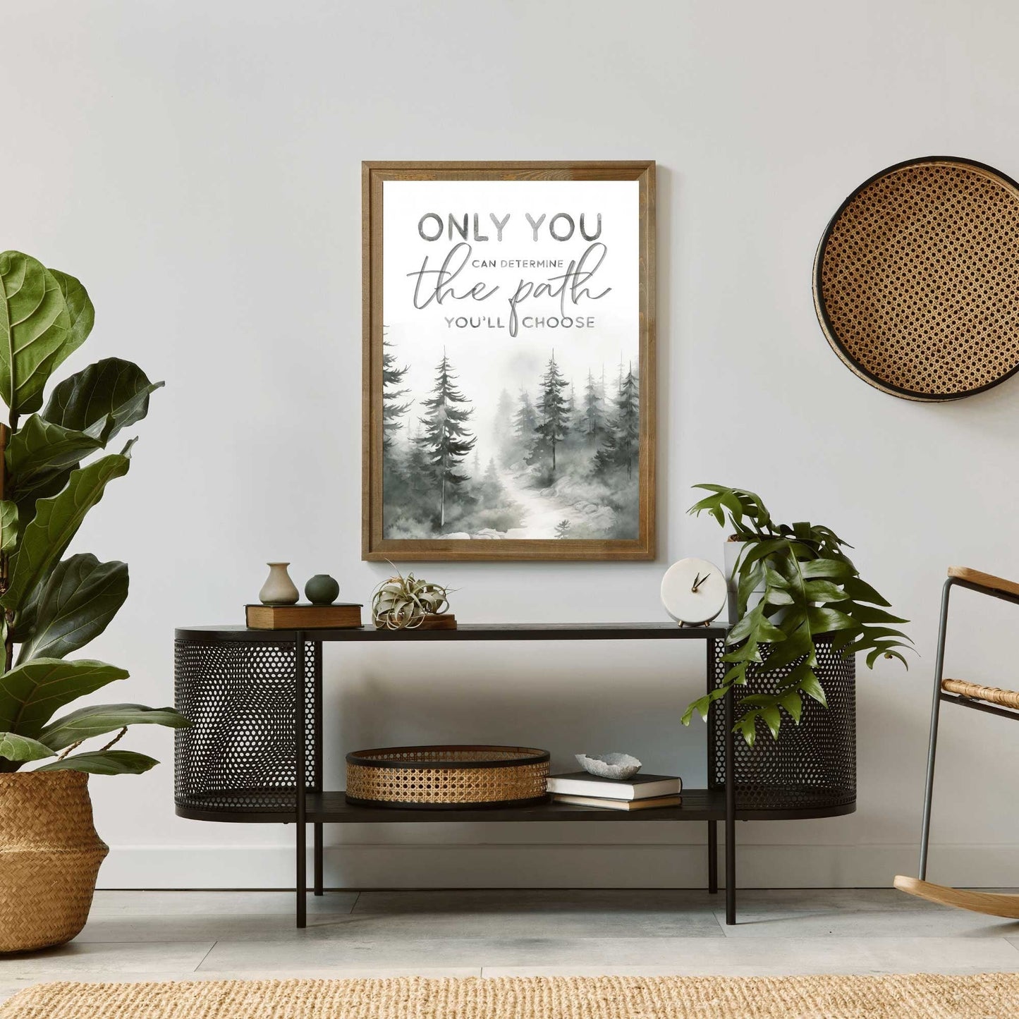 Inspirational Quote Wall Art, Motivational Nature Print, Vintage Forest Decor - WildfieldPrints