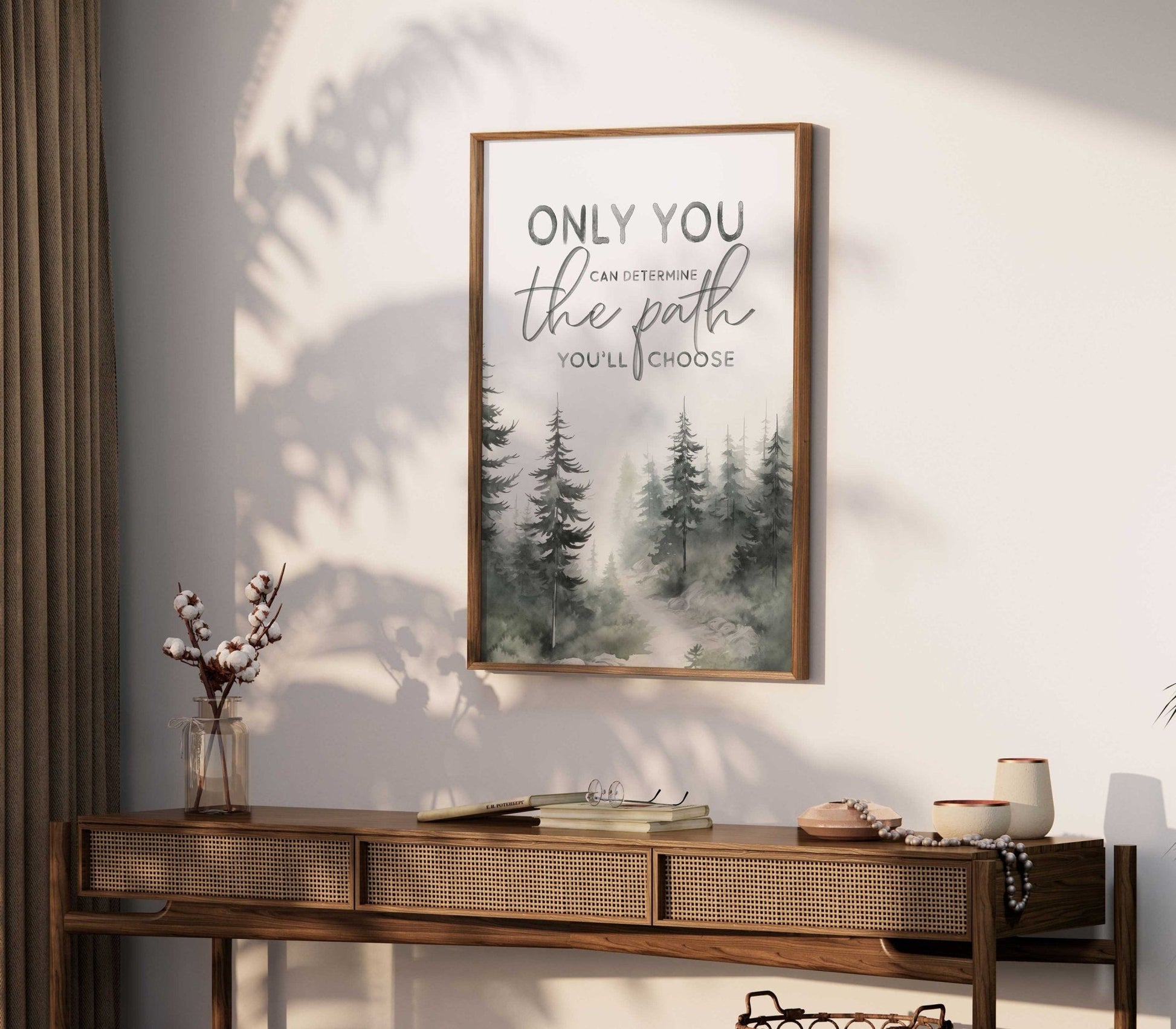 Inspirational Quote Wall Art, Motivational Nature Print, Vintage Forest Decor - WildfieldPrints